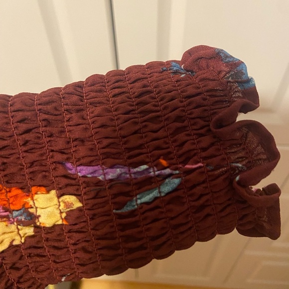 Zac & Rachel Floral Blouse - Burgundy and Multi - Picture 5 of 5